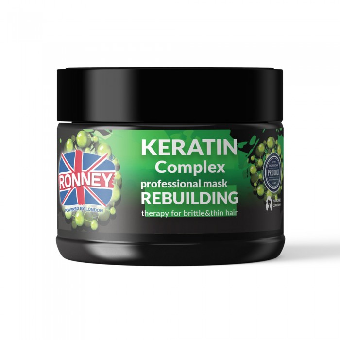 Маска кератинова RONNEY KERATIN COMPLEX для тонкого та ламкого волосся 300 мл (5060589155664)