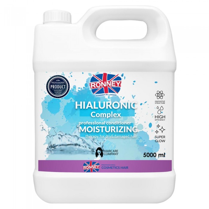 Професійний кондиціонер зволожуючий RONNEY HIALURONIC COMPLEX для сухого та пошкодженого волосся 5000 мл (5060589156036)