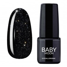 Гель лак Baby Moon Dance Diamond Gel polish №001 чорно-зелений з сріблястим шиммером 6 мл (5908254001543)