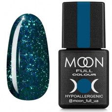 Гель-лак Moon Full Diamond №06 яскраво-зелений з срібним глітером (5908254188268)