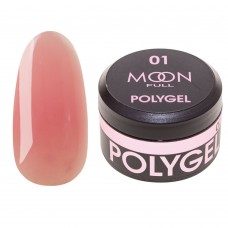 Полігель для нарощування нігтів Moon Full Poly Gel №01 Рожева Орхідея 15 мл (5905123016356)