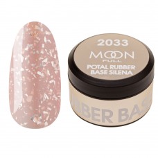 Каучукова база Moon Full Silena Rubber Basa №2033 бежева з срібною поталлю 15 мл (5905123017155)
