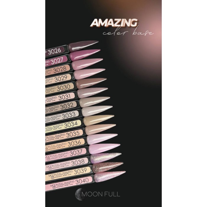 Кольорова база для нігтів MOON FULL Amazing Color Base № 3037, 12 мл (5905123017575)