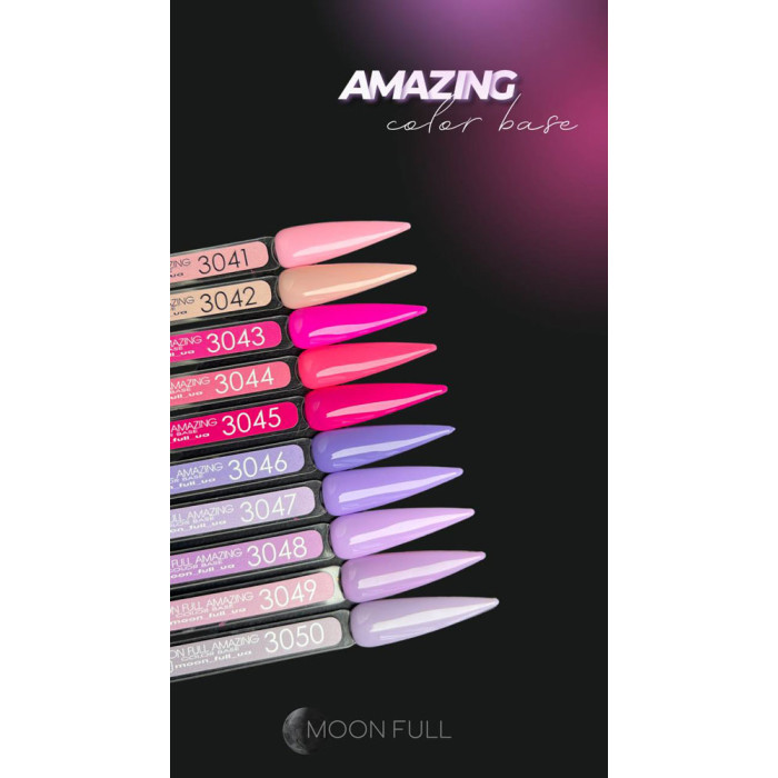 Кольорова база для нігтів MOON FULL Amazing Color Base № 3046, 12 мл (5905123017667)