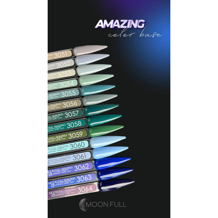 Кольорова база для нігтів MOON FULL Amazing Color Base № 3052, 12 мл (5905123017728)